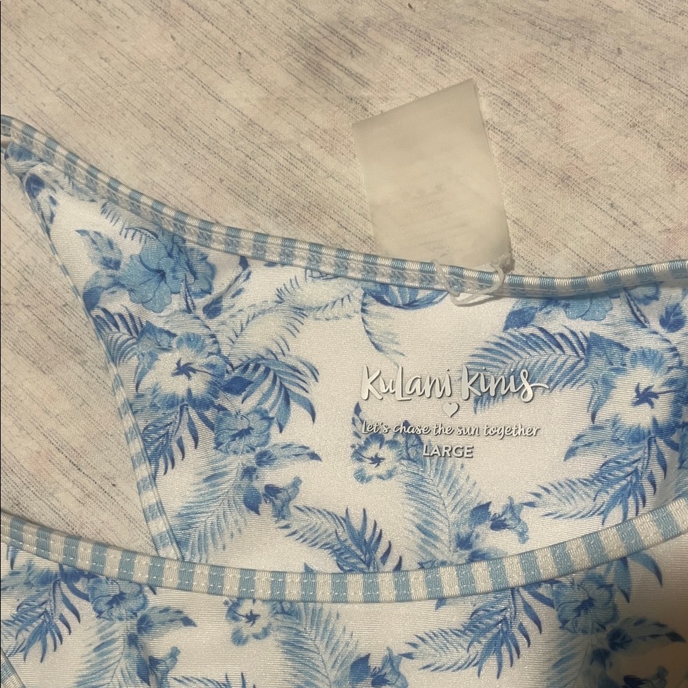 Kulani Kinis Vintage Paradise Blue and White bikini set - Picture 6 of 7